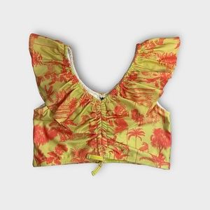 Kate Quinn Palm Tree Tiger Pattern Swim Top